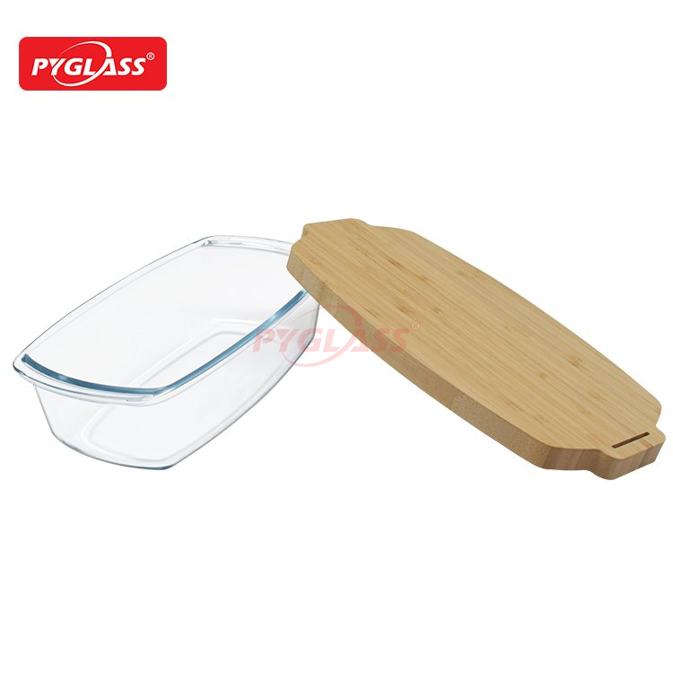 Glass Loaf Pan with Bamboo lid Buy, Rectangle glass bakeware, Glass